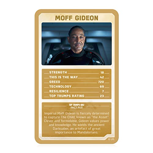 Top Trumps Juego de Cartas de Star Wars The Mandalorian Limited Editions, Juega con Greef Karga, Moff Gideon, Boba Fett, Koska Reeves y Grogu, Regalo y Juguete para niños y niñas a Partir de 6 años