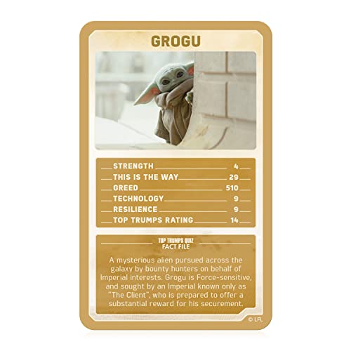 Top Trumps Juego de Cartas de Star Wars The Mandalorian Limited Editions, Juega con Greef Karga, Moff Gideon, Boba Fett, Koska Reeves y Grogu, Regalo y Juguete para niños y niñas a Partir de 6 años