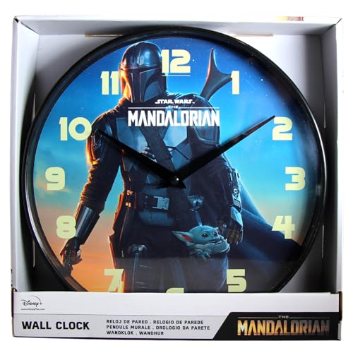 Toptoys2u Bargain Bundles Star-Wars The Mandalorian Reloj de pared, Clone Wars Voice Lines Llavero y Hot Wheels Character Car Cara Dune