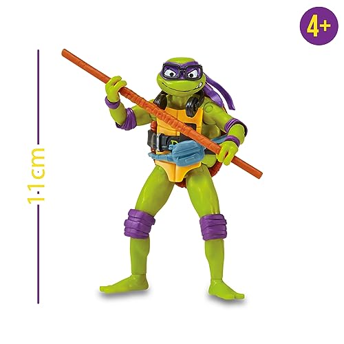 TORTUGAS NINJA - Figura Básica Donatello, Figura de acción articulada, diseño Original, Personaje con Accesorios de la película Caos mutante, niños y niñas +4 años, Famosa (TU805600)