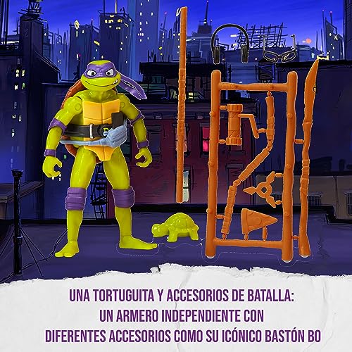 TORTUGAS NINJA - Figura Básica Donatello, Figura de acción articulada, diseño Original, Personaje con Accesorios de la película Caos mutante, niños y niñas +4 años, Famosa (TU805600)