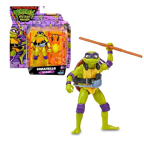 TORTUGAS NINJA - Figura Básica Donatello, Figura de acción articulada, diseño Original, Personaje con Accesorios de la película Caos mutante, niños y niñas +4 años, Famosa (TU805600)