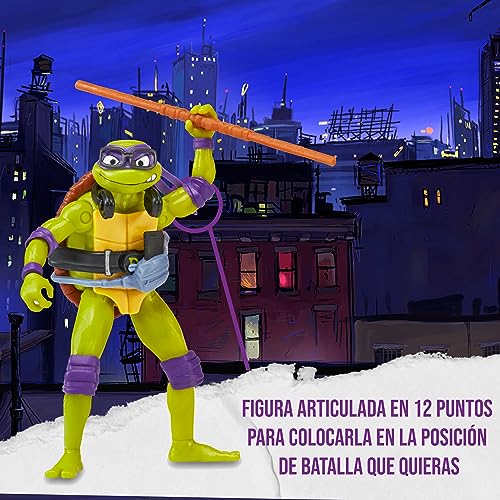 TORTUGAS NINJA - Figura Básica Donatello, Figura de acción articulada, diseño Original, Personaje con Accesorios de la película Caos mutante, niños y niñas +4 años, Famosa (TU805600)