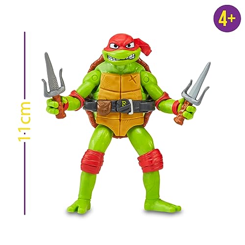 TORTUGAS NINJA - Figura Básica Raphael, Figura de acción articulada, diseño Original, Personaje con Accesorios de la película Caos mutante, niños y niñas +4 años, Famosa (TU805300)