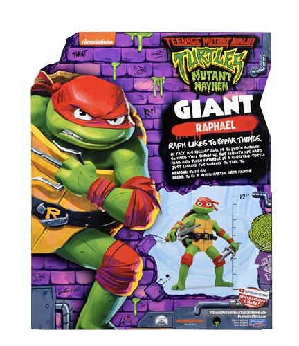 TORTUGAS NINJA - Figura Gigante Raphael, Figura de Acción Personaje de Película Caos Mutante, 2 Muñecos para Coleccionar, Fans, niños y niñas +4 años, Famosa (TU801200)