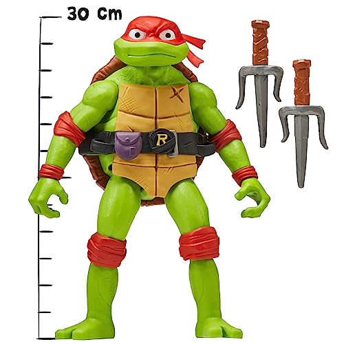 TORTUGAS NINJA - Figura Gigante Raphael, Figura de Acción Personaje de Película Caos Mutante, 2 Muñecos para Coleccionar, Fans, niños y niñas +4 años, Famosa (TU801200)