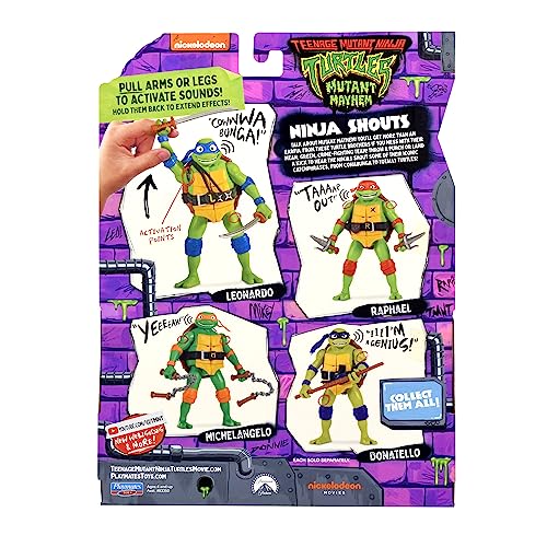 TORTUGAS NINJA - Michelangelo Figura de Acción Deluxe con Sonidos y Frases Personaje de Película Caos Mutante, 4 Muñecos coleccionables, Fans, niños y niñas +4 años, Famosa (TU800300)