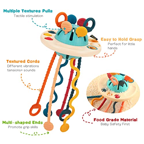 Tospino Juguetes Montessori Bebe 1 año, Juguete Sensorial Educativos Juego, Juguetes Bebes 6-12 Meses, Juguetes de Actividade, Juguetes Mordedor sin BPA, Silicona Juguetes para Niños 6-18 Meses