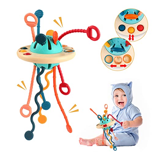 Tospino Juguetes Montessori Bebe 1 año, Juguete Sensorial Educativos Juego, Juguetes Bebes 6-12 Meses, Juguetes de Actividade, Juguetes Mordedor sin BPA, Silicona Juguetes para Niños 6-18 Meses