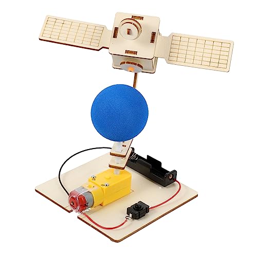 TOYANDONA 1 Juego DIY Satélite De Juguete Proyecto De Tallo De Ciencia Regalo De Juguete De Inventor De Bricolaje Arte De La Ciencia Educativa Madera Manual 3D Pequeña Producción