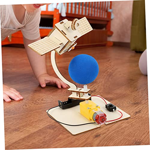 TOYANDONA 1 Juego DIY Satélite De Juguete Proyecto De Tallo De Ciencia Regalo De Juguete De Inventor De Bricolaje Arte De La Ciencia Educativa Madera Manual 3D Pequeña Producción