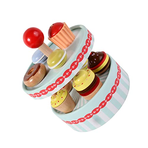 TOYANDONA 1 Juego Juguete De Postre De Simulación Juguete De Madera para Jugar Mini Figura De Postre Donas En Miniatura Donas Falsas Accesorio De Comida Falsa Macaron Rompecabezas Niño