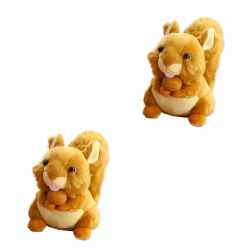 TOYANDONA 2 Piezas Ardilla De Peluche Almohada De Tiro De Dibujos Animados Muñeca Ardilla Chica Sofá