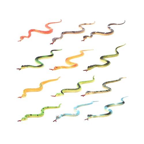 TOYANDONA 24 Piezas Juguetes Educativos Juguete De Animales Juego Infantil Modelo De Serpiente De Simulación Adorno De Modelo De Serpiente Mesa De Arena Niño