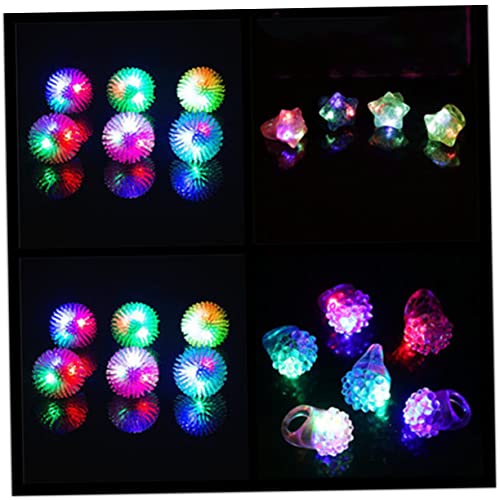 TOYANDONA 40 Piezas De Anillos Intermitentes con Baches Iluminan Los Anillos De Fiesta Anillo D El Anillo Anillos Brillantes Anillos De Gelatina De Frutas para Niños Favores De Fiesta