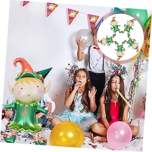 TOYANDONA 5 Uds Globo De Navidad Mylar Globo Elfo Para Navidad Globos De Feliz Navidad Lindos Globos Elfos Suministros De Fiesta Decoración Globos De Fiesta Favores Película De Aluminio