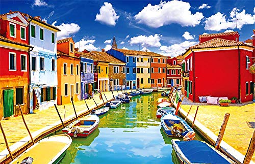 ToyHero Puzzle Burano Venecia Italia clásico puzle 1000 piezas Impossible Puzzle para adultos y niños Paisaje Puzle colorido 70 x 50 cm