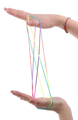 TOYLAND® Cats Cradle - Cat'S Cradle - Arte mágico de Cuerdas - Trucos Multicolores - Juguetes Retro - 1 Al Azar