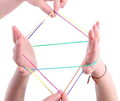 TOYLAND® Cats Cradle - Cat'S Cradle - Arte mágico de Cuerdas - Trucos Multicolores - Juguetes Retro - 1 Al Azar