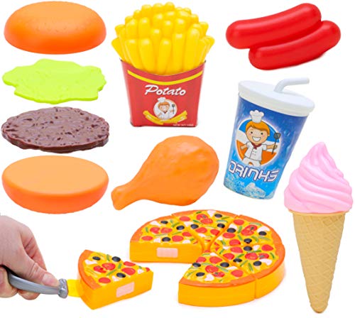 Toyland Juego de postres de 12 Piezas Incluye: 4 Helados, 2 Helados, 3 donas y 3 Pasteles