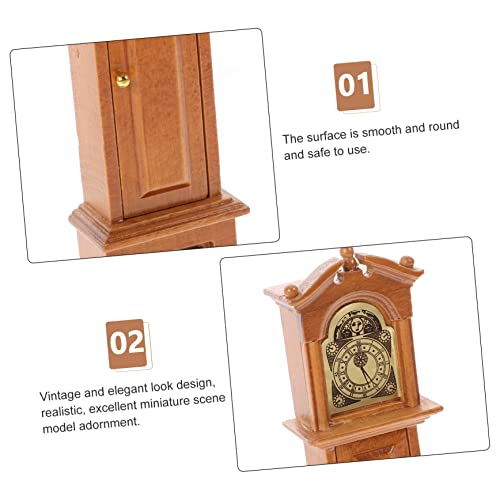 Toyvian 1 Pc Reloj De Pie De Casa De Muñecas Reloj Retro Mini Juguetes Reloj Antiguo Muebles Retro Juguetes Antiguos Accesorios Antiguos Mini Decoración Modelo De Madera Miniatura Niño