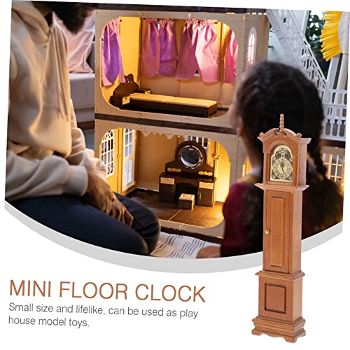 Toyvian 1 Pc Reloj De Pie De Casa De Muñecas Reloj Retro Mini Juguetes Reloj Antiguo Muebles Retro Juguetes Antiguos Accesorios Antiguos Mini Decoración Modelo De Madera Miniatura Niño