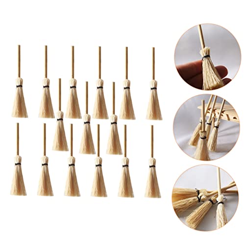 Toyvian 15 Piezas Mini Escoba Pequeña Escoba De Casa De Muñecas Casa De Muñecas Escoba Juguetes Escoba De Mesa Brujas Artesanal Modelo De Escoba Escobas De Comedor Bambú Natural Estatuilla