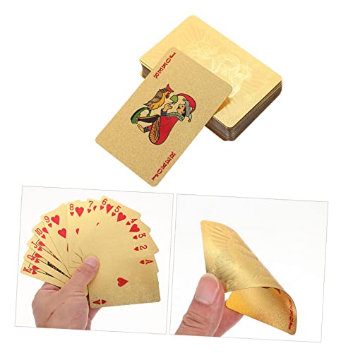 Toyvian 3 Piezas 1 Jugando a Las Cartas Barajas De Cartas Oráculo con Guía Mazo De Cartas Brillantina Jugando Juego De rol Póquer Chino Tarjetas Oro Tirano Cloruro De Polivinilo Juguete