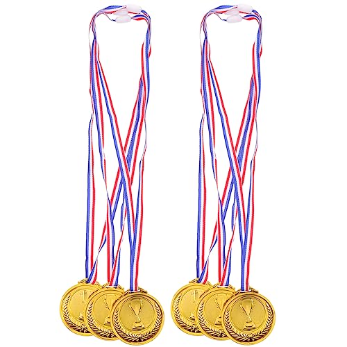 Toyvian 6 Piezas Juguetes De Medalla para Niños Medallas del Concurso De Ortografía Medallas para Premios para Niños Medallas De Torneo El Plastico Fútbol Americano Medalla De Plata