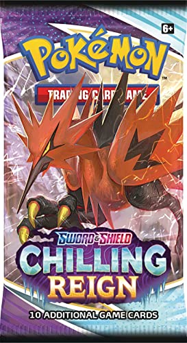 TPCI 4 paquetes de refuerzo de Pokémon Sword & Shield 6 escalofriantes Reign (4 suministrados) - Pokemon TCG SwSh6