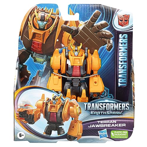 Transformers Juguete EarthSpark Warrior Clase Terran Jawbreaker Figura de acción (12,5 cm), Juguete robótico a Partir de 6 años