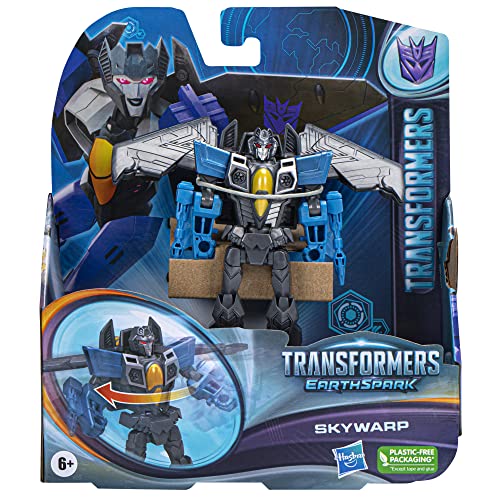 Transformers Toys EarthSpark Warrior Class Skywarp Figura de acción, 5 Pulgadas, Juguetes Robot para niños a Partir de 6 años