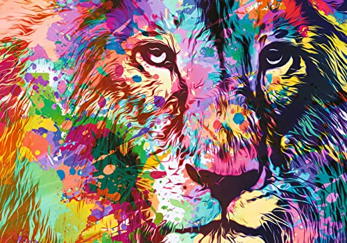 Trefl 1000 Piezas-Retrato de un León, Moderno DIY, Entretenimiento Creativo, Rompecabezas Clásicos con Animales, para Adultos y Niños a Partir de 12 Años Puzzle, Color eón Colorido (10707)