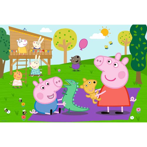 Trefl 60 XXL Super Shape-Formas Locas, Piezas Grandes, Colores con Personajes de Cuentos de Hadas, a Partir de 4 años Puzzle, Peppa Pig, Juego con el Hermano, XX-Large (50011)