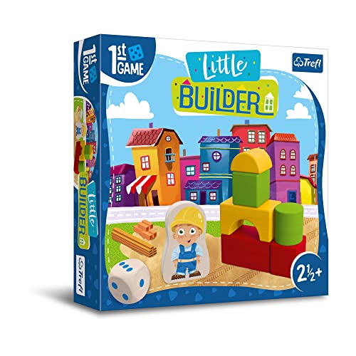 Trefl - Little Builder, Primer Juego de Mesa - Juego de Mesa para los más pequeños, Construir con Bloques, Juego cooperativo para niños pequeños, Elementos Grandes, Aprender Jugando, 02342