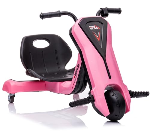 Triciclo Eléctrico Drift 360º Trike eléctrico Infantil a batería 12V con Ruedas giratorias de 360 ​​° (Rosa)