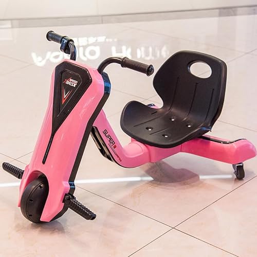 Triciclo Eléctrico Drift 360º Trike eléctrico Infantil a batería 12V con Ruedas giratorias de 360 ​​° (Rosa)