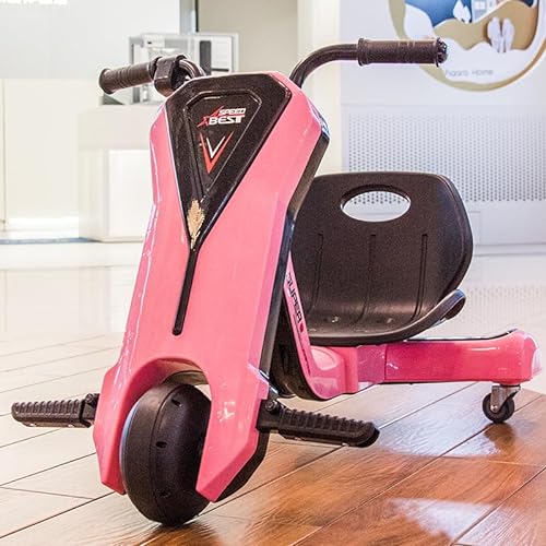 Triciclo Eléctrico Drift 360º Trike eléctrico Infantil a batería 12V con Ruedas giratorias de 360 ​​° (Rosa)