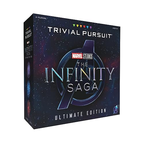 TRIVIAL PURSUIT: Marvel Cinematic Universe Ultimate Edition | Juego de mesa de trivia coleccionable con 6 movimientos de ubicación de piedra infinita y 1800 preguntas de MCU fases 1-3