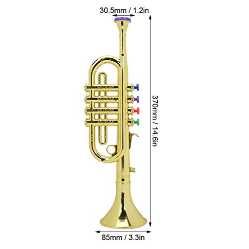 Trompeta Para Niños ABS Instrumento Musical De Cuerno De Plástico Para Niños Para Entrenar El Sentido Del Ritmo De Los Niños Dorado