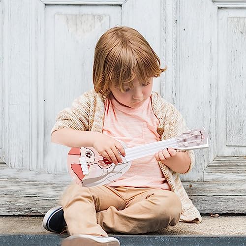 TSLBW 37 CM Ukelele Soprano, Juguete de Guitarra Ukelele para Niños, para Principiantes con 4 Cuerdas Ajustables, Mini Guitarra y Púas para Juego Educativo Temprano (Edición infantil-A10) (MY-06)