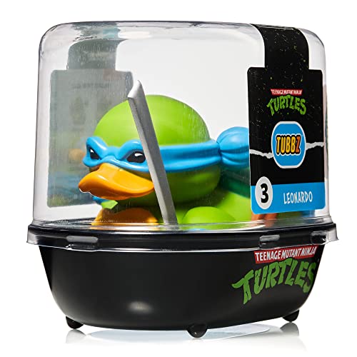 TUBBZ Figura Coleccionable de Pato de Goma de Vinilo Leonardo, Producto Oficial de Las Tortugas Ninja Mutantes Adolescentes - TV, películas y Videojuegos