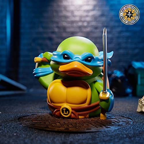 TUBBZ Figura Coleccionable de Pato de Goma de Vinilo Leonardo, Producto Oficial de Las Tortugas Ninja Mutantes Adolescentes - TV, películas y Videojuegos