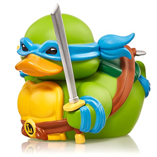 TUBBZ Figura Coleccionable de Pato de Goma de Vinilo Leonardo, Producto Oficial de Las Tortugas Ninja Mutantes Adolescentes - TV, películas y Videojuegos