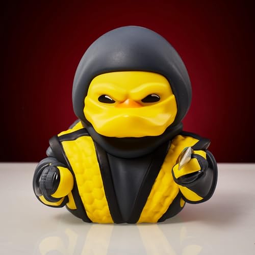 TUBBZ First Edition Scorpion - Figura Coleccionable de Pato de Goma de Vinilo, mercancía Oficial de Mortal Kombat, televisión de acción de Lucha, películas, cómics y Videojuegos