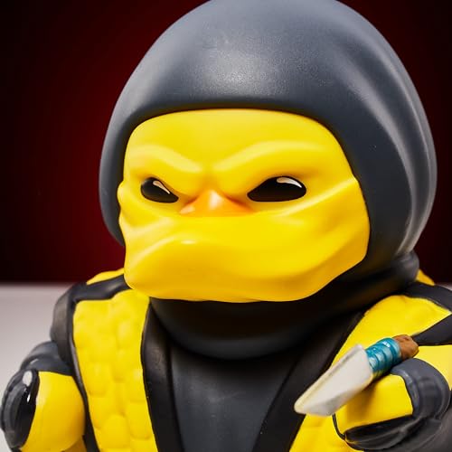 TUBBZ First Edition Scorpion - Figura Coleccionable de Pato de Goma de Vinilo, mercancía Oficial de Mortal Kombat, televisión de acción de Lucha, películas, cómics y Videojuegos