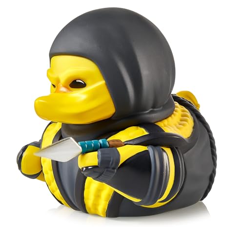 TUBBZ First Edition Scorpion - Figura Coleccionable de Pato de Goma de Vinilo, mercancía Oficial de Mortal Kombat, televisión de acción de Lucha, películas, cómics y Videojuegos