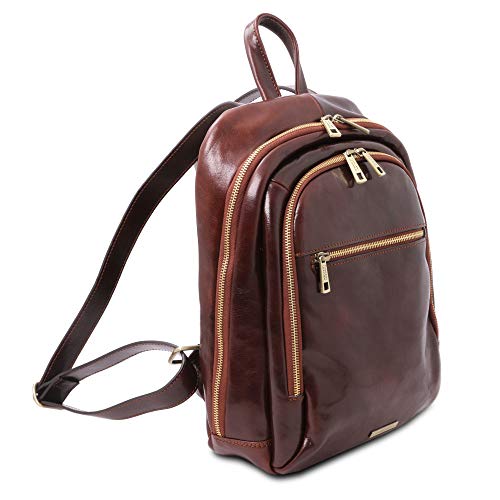 Tuscany Leather. Perth - Mochila en piel con 2 compartimientos - TL142049 (MIEL)