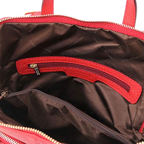 Tuscany Leather. TL Bag Mochila para mujer en piel suave - TL141682 (Rojo Lipstick)