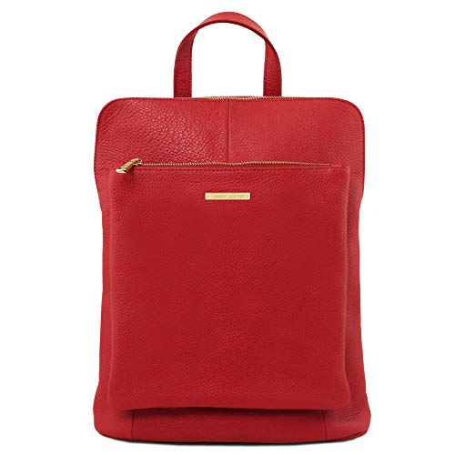 Tuscany Leather. TL Bag Mochila para mujer en piel suave - TL141682 (Rojo Lipstick)